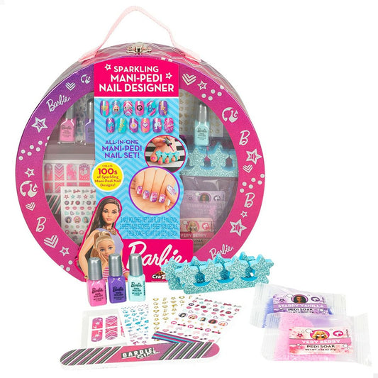 Manikyr og pedikyrsett Barbie Sparkling 25,5 x 25 x 5 cm Deksel