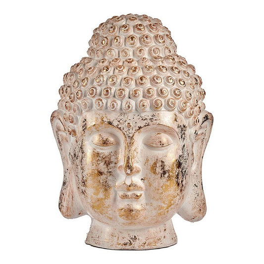 Dekorativ hagefigur Buddha Hode Hvit/Gull Polyresin (45,5 x 68 x 48 cm)