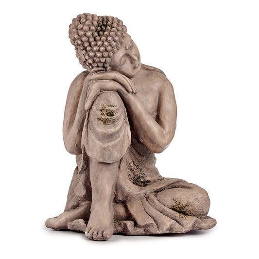 Dekorativ hagefigur Buddha Grå Polyresin (34,5 x 54,5 x 31 cm)
