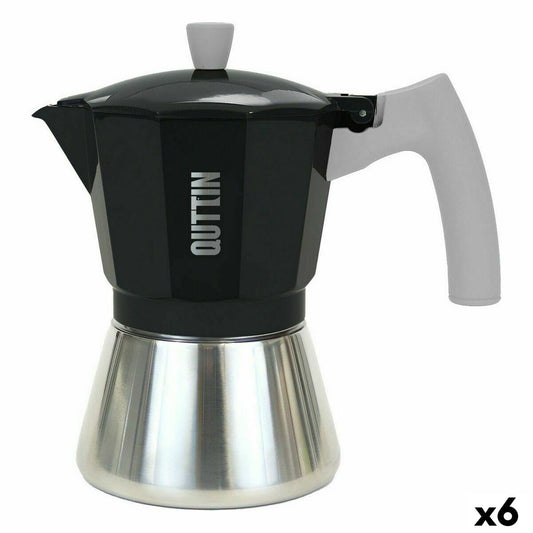 Italian Kaffekanne Quttin 3 Kupit Aluminium Stål 150 ml (6 enheter)