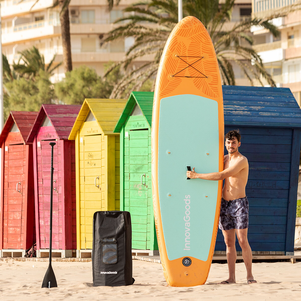 2-i-1 Oppblåsbart Paddle Surf Board med sete og tilbehør Siros InnovaGoods 10'5" 320 cm