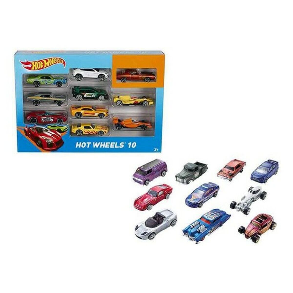 Kjøretøyleke Hot Wheels Metall (10 Pcs)