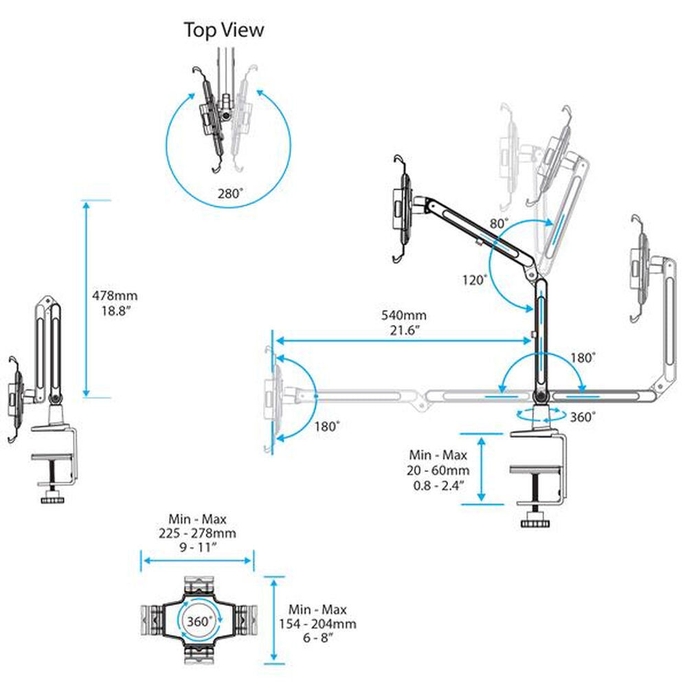Nettbrettmontering 360º Startech ARMTBLTIW