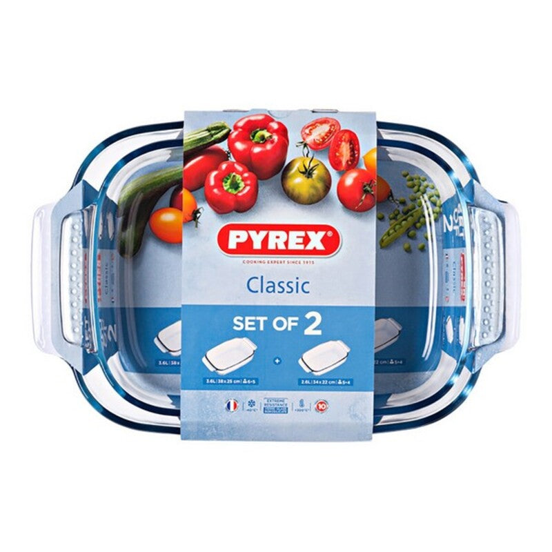 Sett med ovnsretter Pyrex Classic Borosilikatglass (2 pcs)