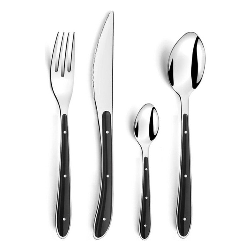 Bestikksett Amefa Bistro 1-2-3 (24 pcs) Svart Rustfritt stål