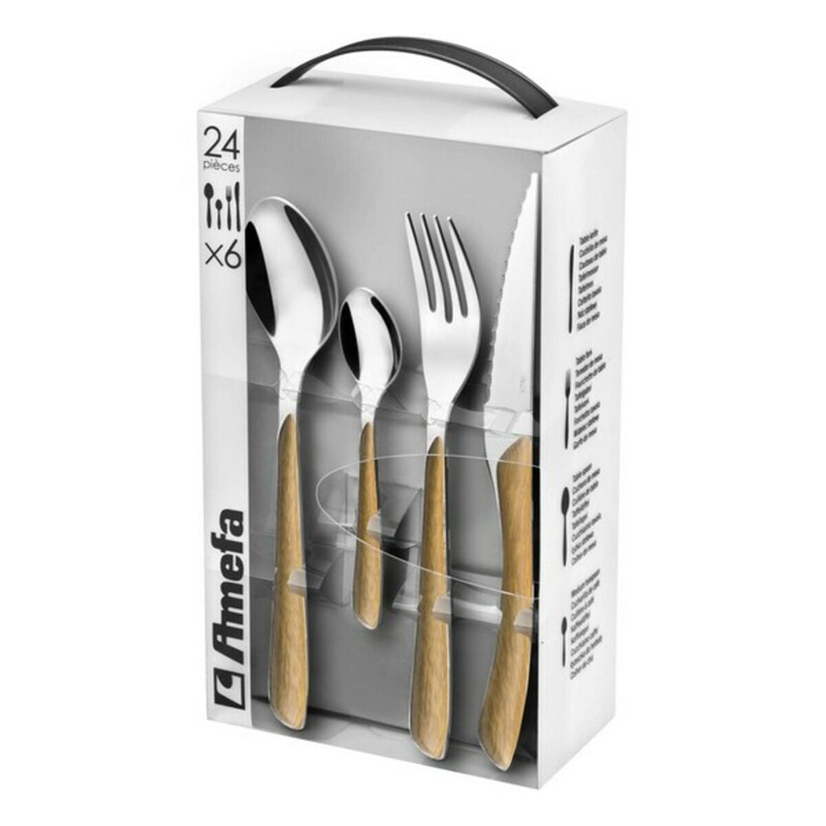 Bestikksett Amefa Eclat Tre Metall Rustfritt stål (24 pcs)