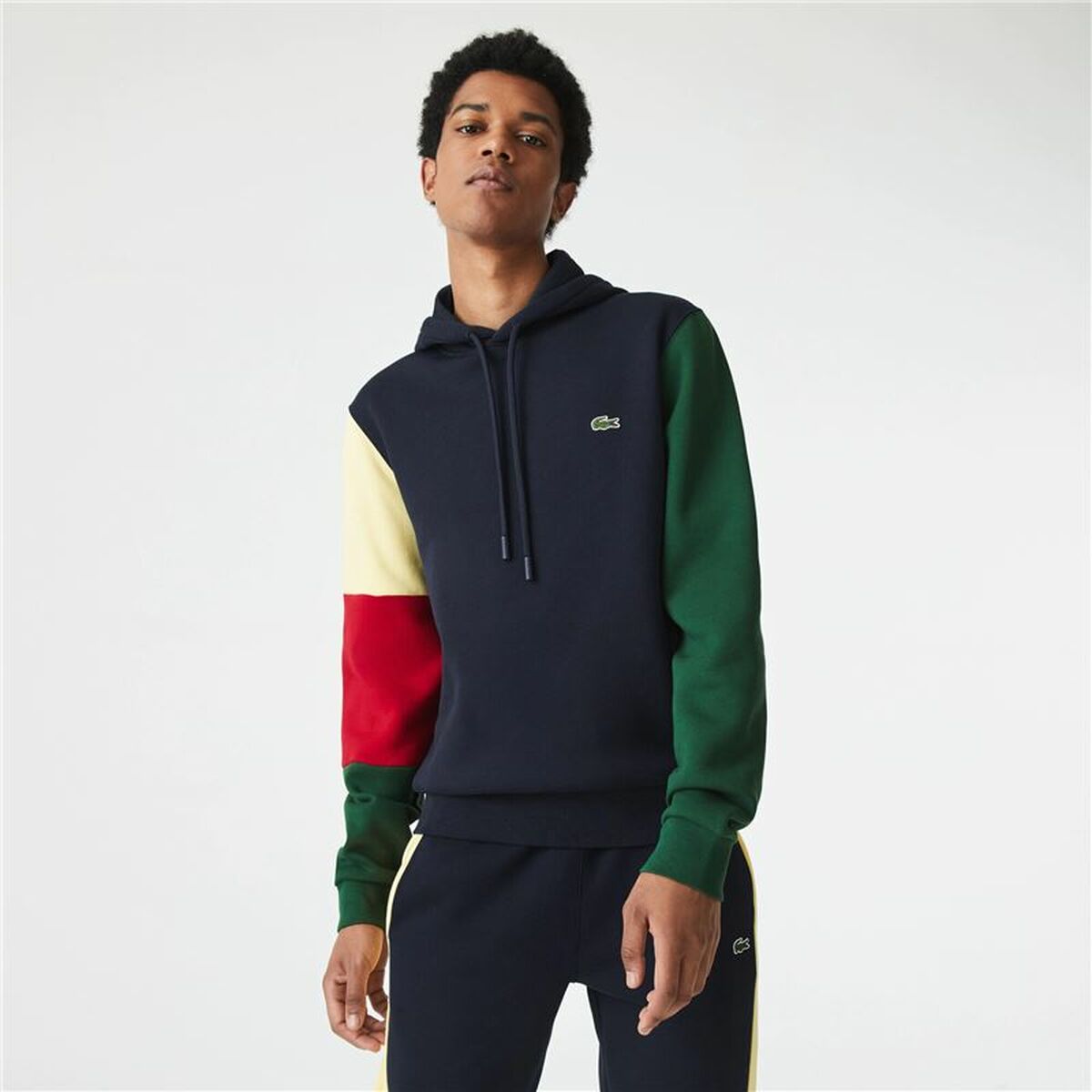 Hettegenser til Menn Lacoste Colorblock Marineblå