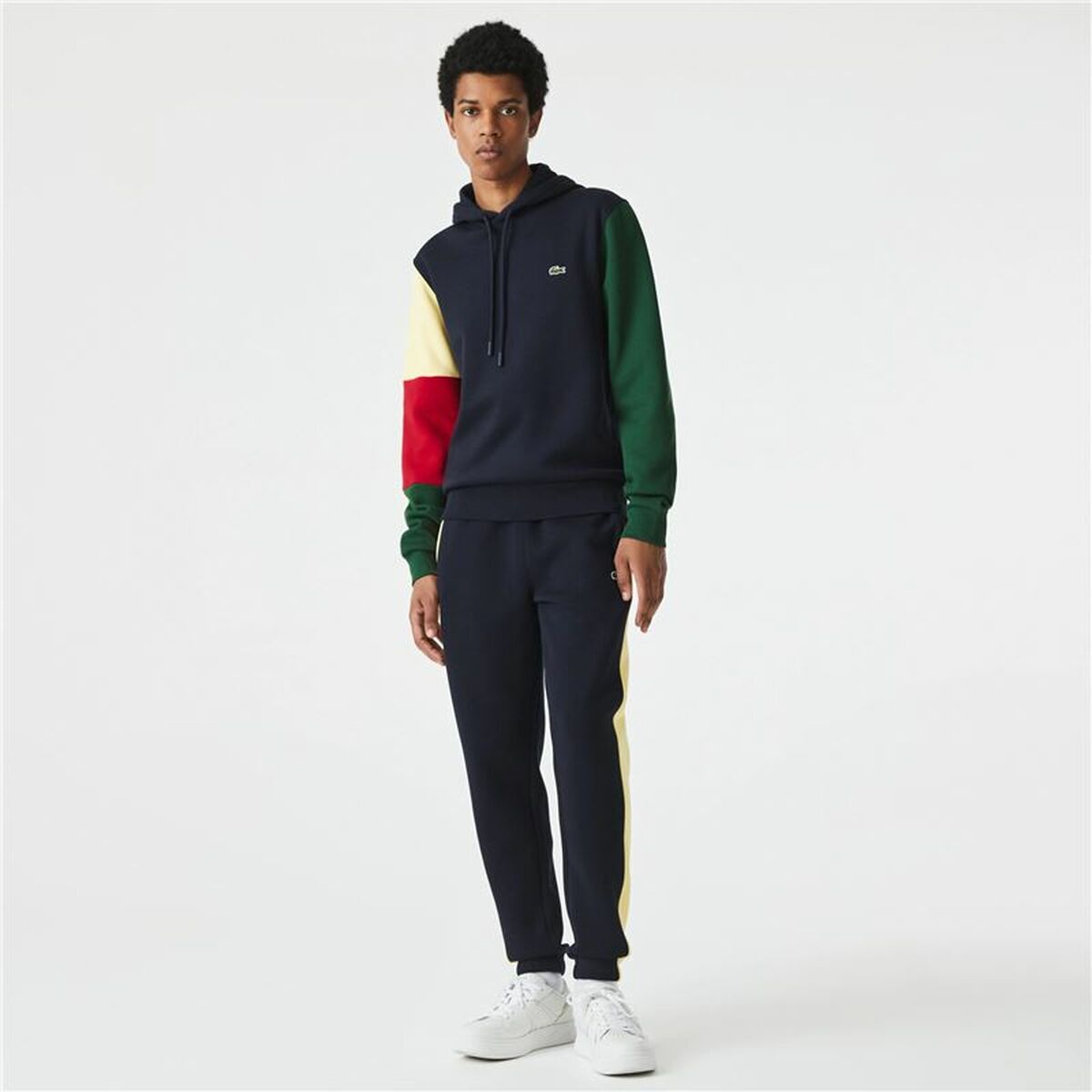 Hettegenser til Menn Lacoste Colorblock Marineblå
