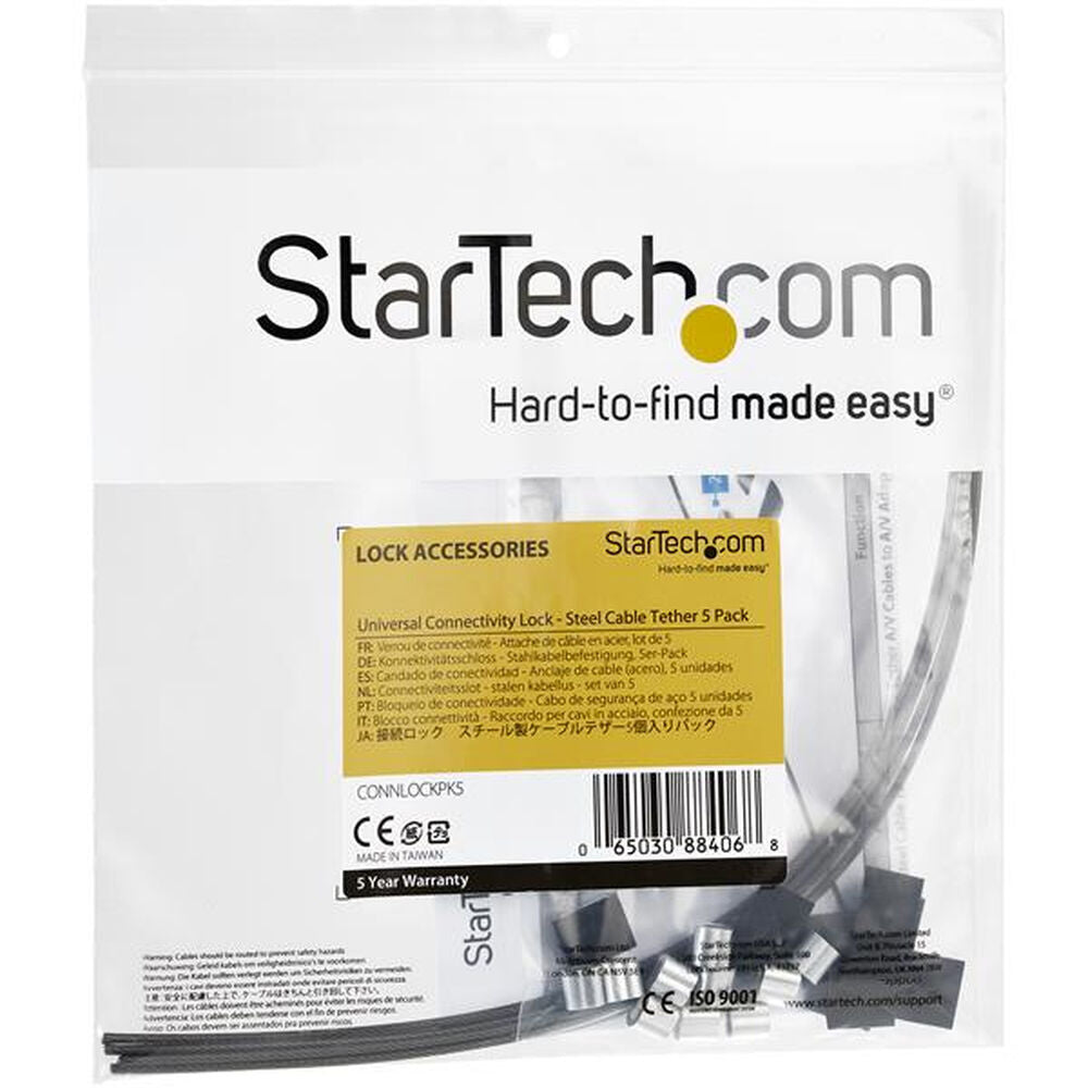 Sikkerhetskabel Startech CONNLOCKPK5 5 Stk