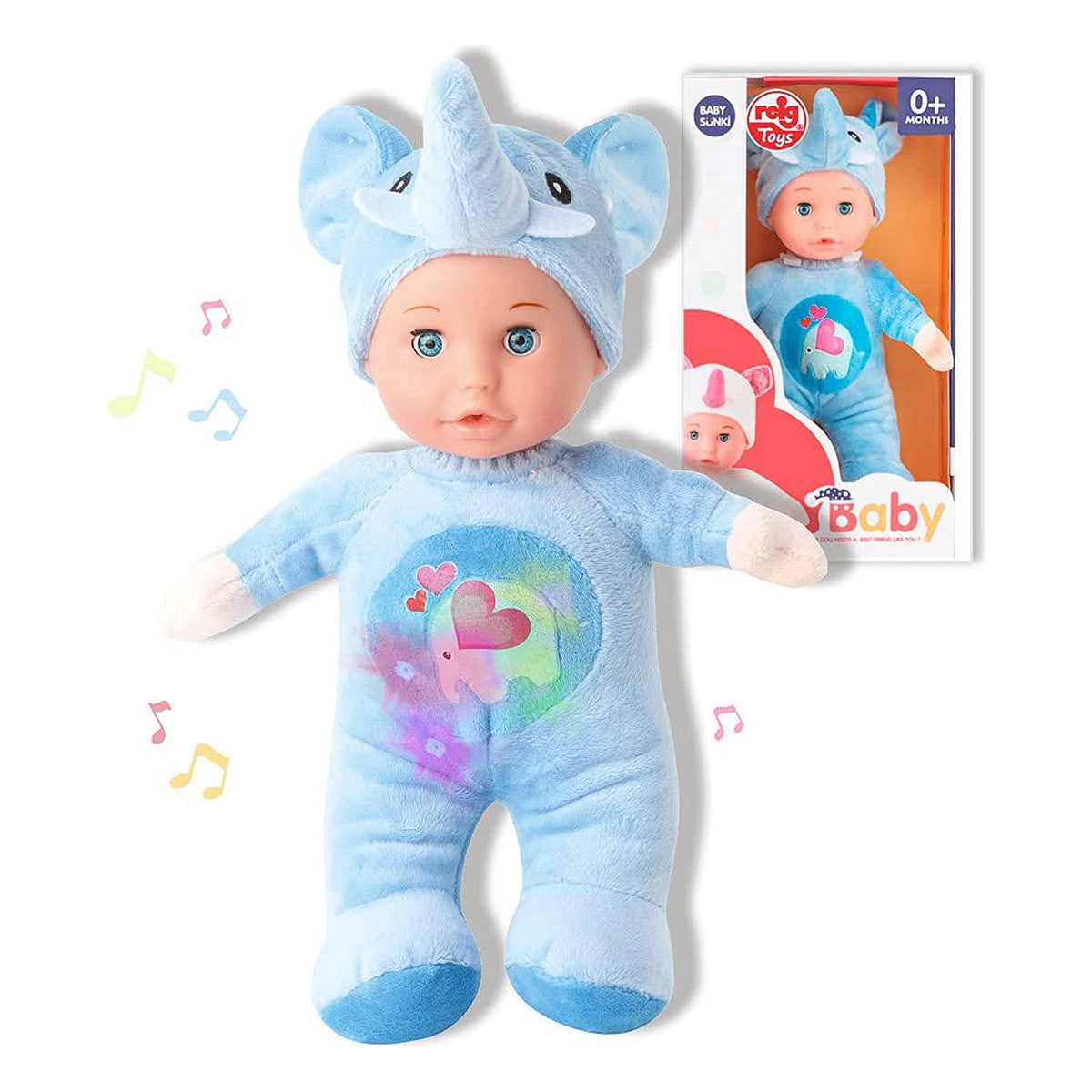 Dukke Reig Elefant Blå Bamse (30 cm)