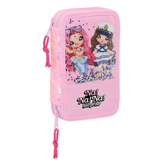 Dobbelt pennal Na!Na!Na! Surprise Sparkles Rosa (28 pcs)
