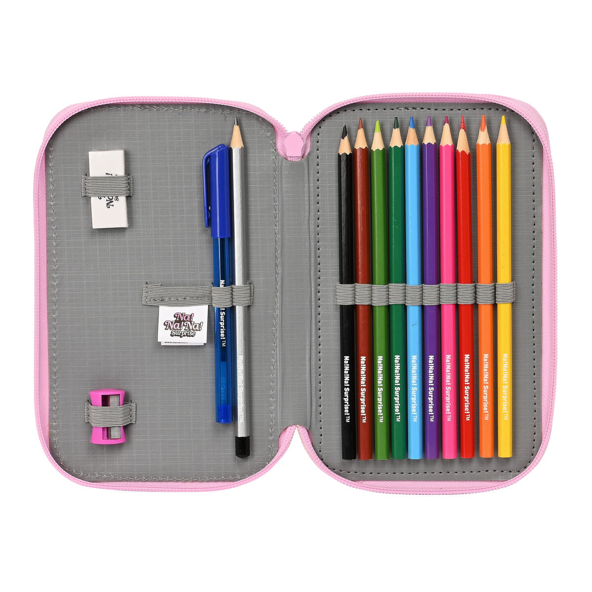 Dobbelt pennal Na!Na!Na! Surprise Sparkles Rosa (28 pcs)