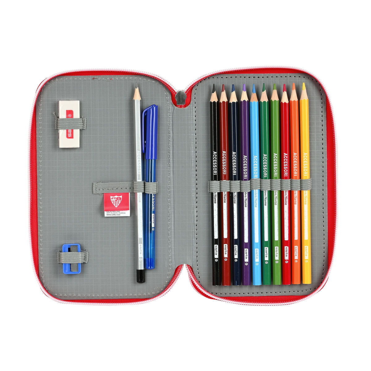 Dobbelt pennal Sevilla Fútbol Club Rød (28 pcs)
