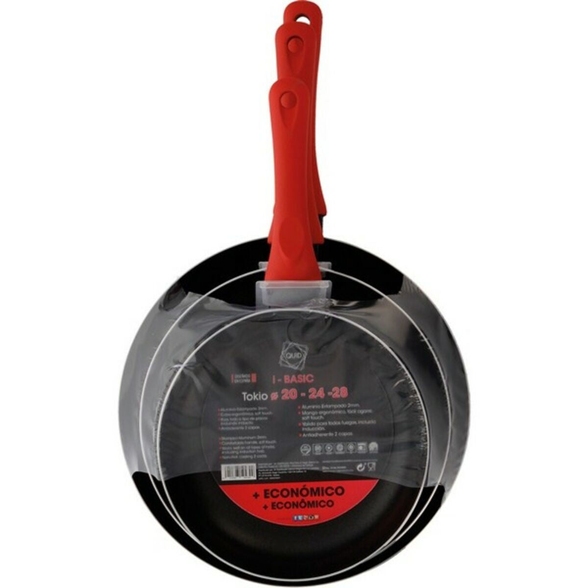 Sett med panner Quid Tokio Svart Aluminium 20/24/28 cm (3 pcs)