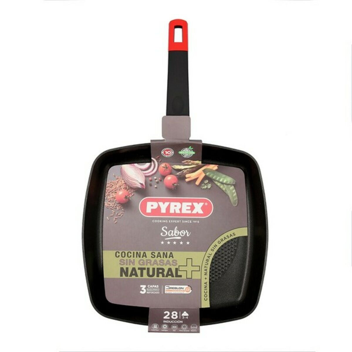 Grillstekepanne Pyrex SABOR Svart Aluminium (28 cm)