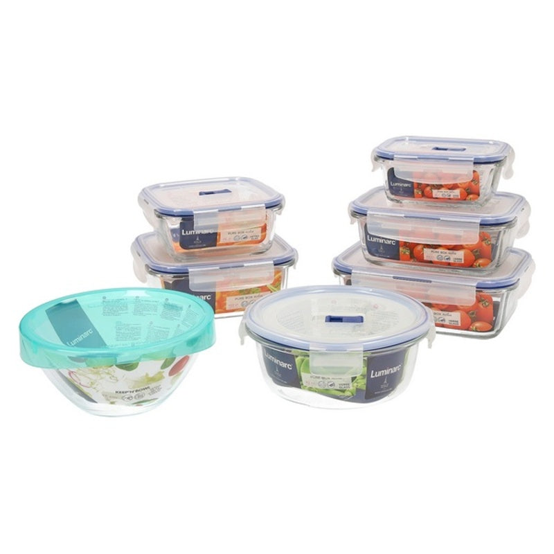 Sett med matbokser Luminarc Pure Box Active (7 pcs) Krystall (7 pcs)