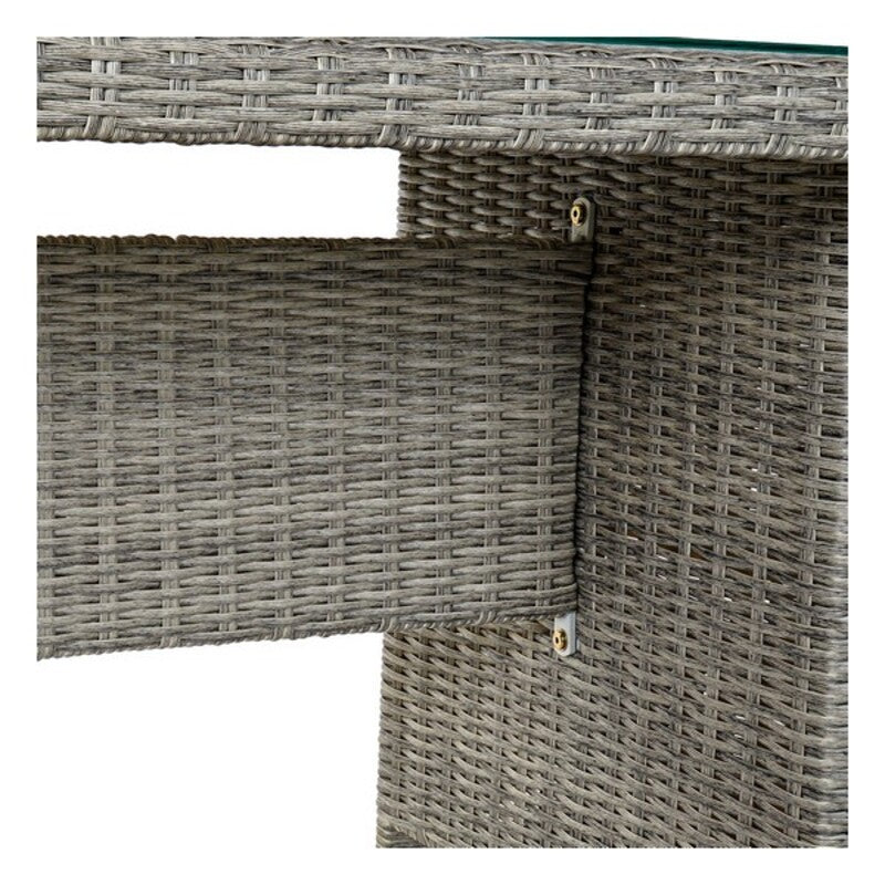 Sofa og bordsett DKD Home Decor MB-166669 Supergirl Krystall Polyester syntetisk rotting Stål (267 x 204 x 90 cm) (4 pcs)