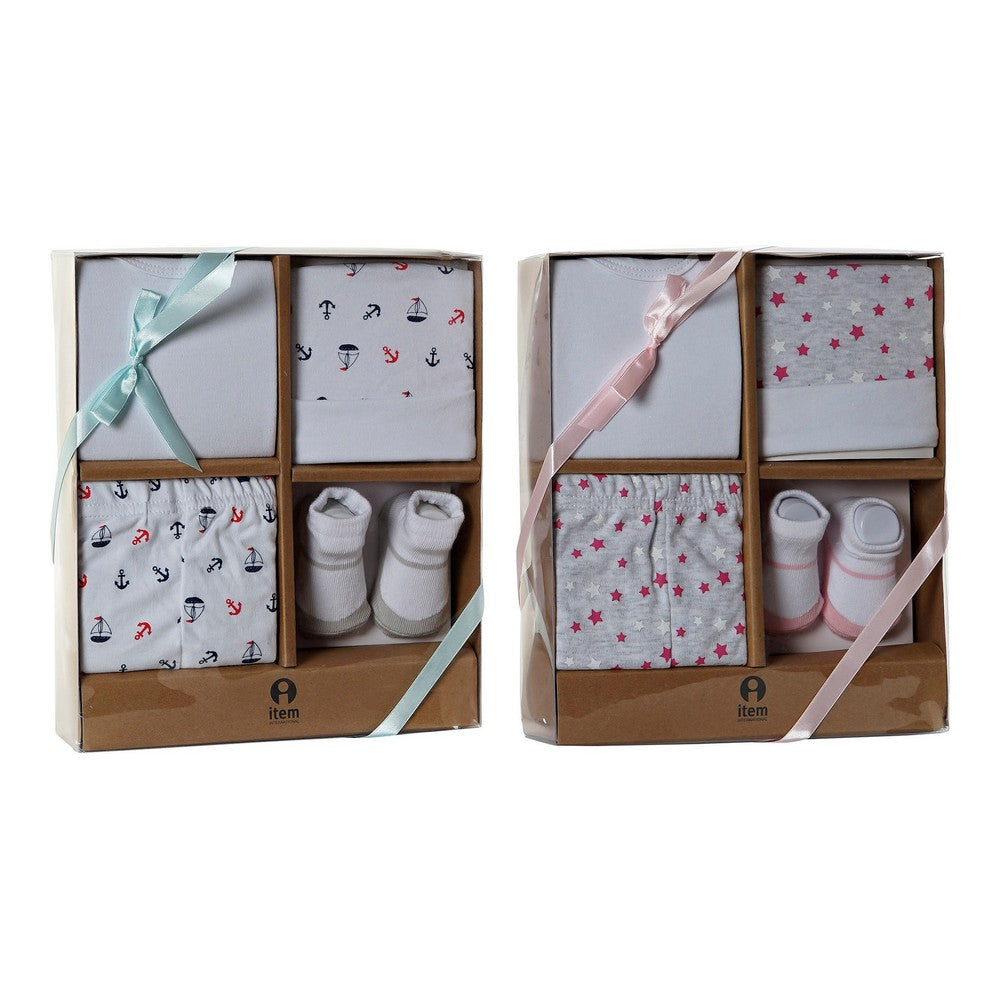 Gavesett til Babyer DKD Home Decor 0-6 måneder Bomull (2 pcs)