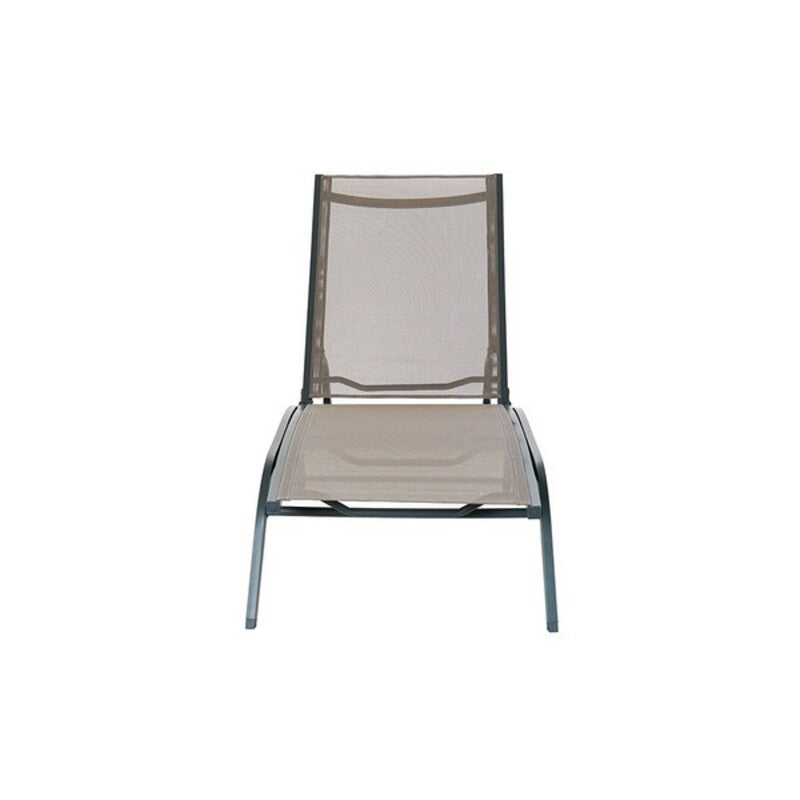 Aurinkotuoli DKD Home Decor Med hjul Grå PVC Aluminium (187,5 x 64 x 97 cm)