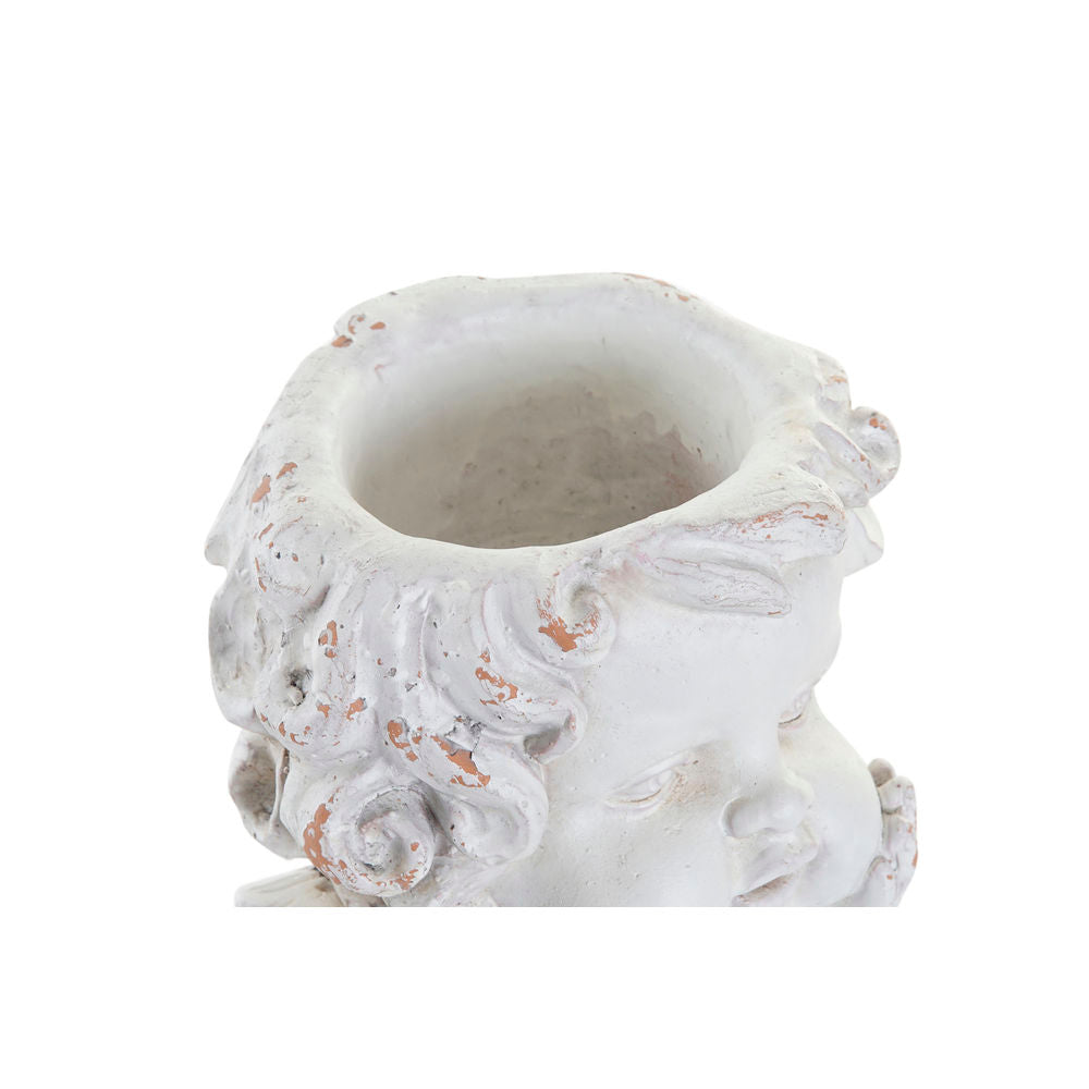Planter DKD Home Decor Fiberglass Hvit Engel (29 x 18 x 25 cm)