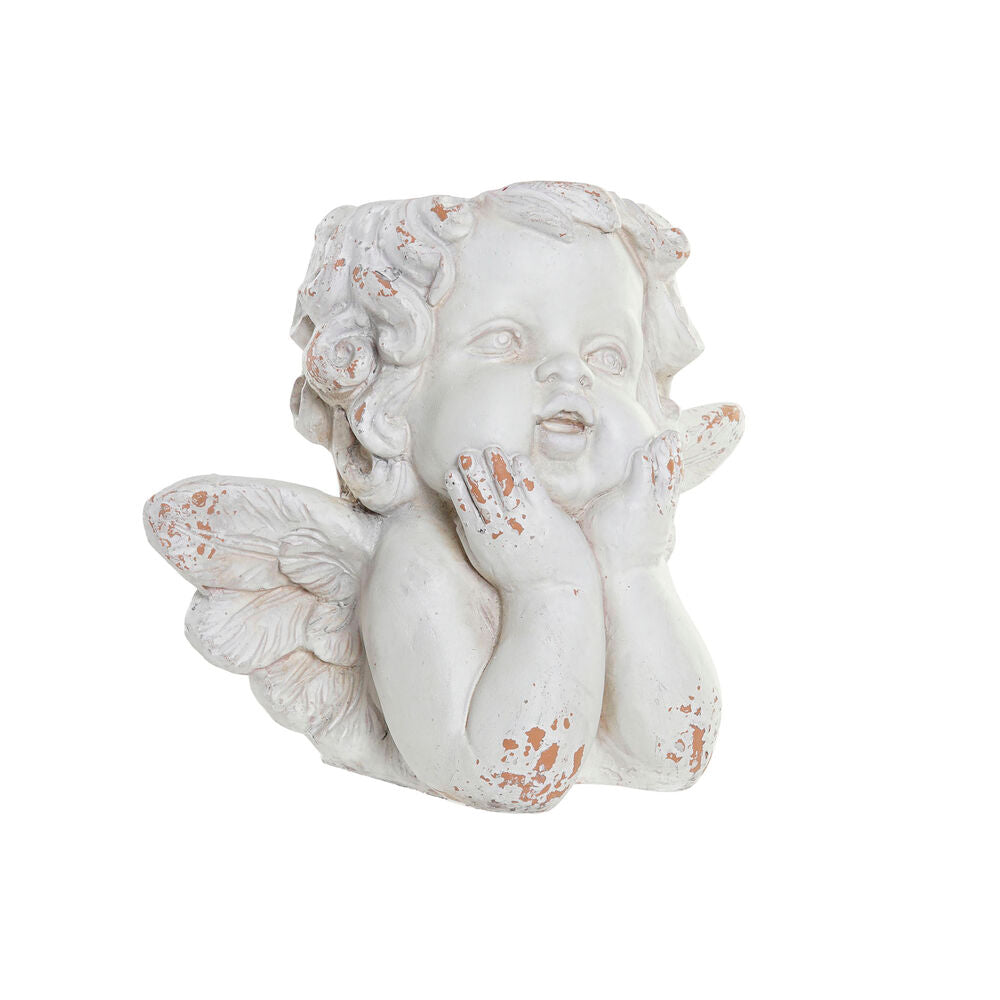 Planter DKD Home Decor Fiberglass Hvit Engel (29 x 18 x 25 cm)