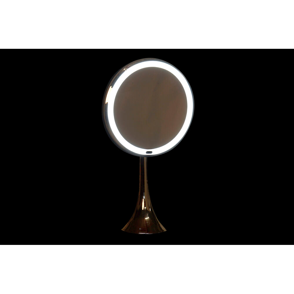 Forstørrelsesspeil med LED DKD Home Decor Sølv Metall (20 x 11 x 37 cm)