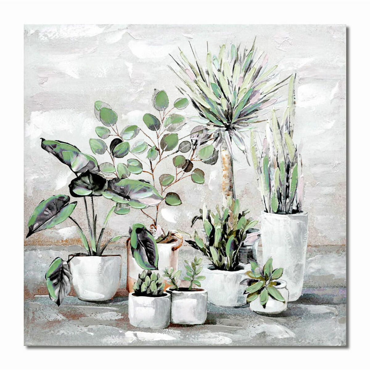 Maleri DKD Home Decor 80 x 3 x 80 cm Dekorative Pongponger Skandinavisk (4 Deler)