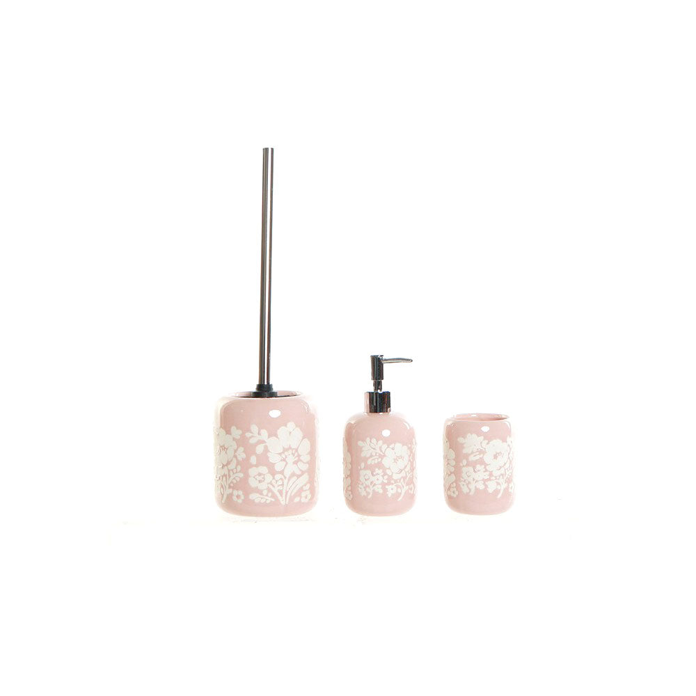 Badesett DKD Home Decor Keramikk Rosa Hvit Shabby Chic (3 pcs)