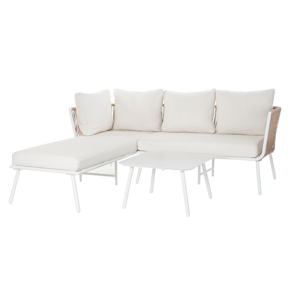 Hagesofa DKD Home Decor Beige Polyester Tau Aluminium (196 x 75 x 68,5 cm)