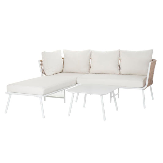 Hagesofa DKD Home Decor Beige Polyester Tau Aluminium (196 x 75 x 68,5 cm)