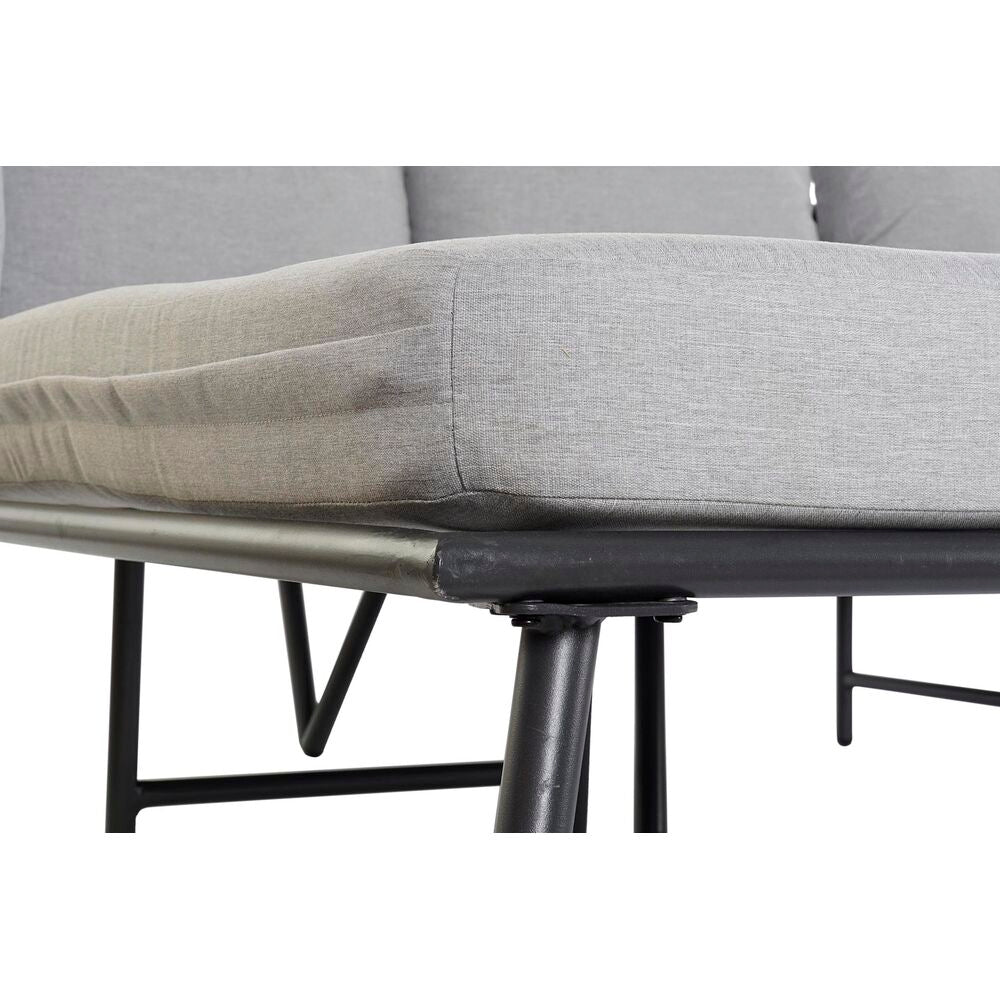 Hagesofa DKD Home Decor Svart Polyester Tau Aluminium (192 x 163 x 86 cm)