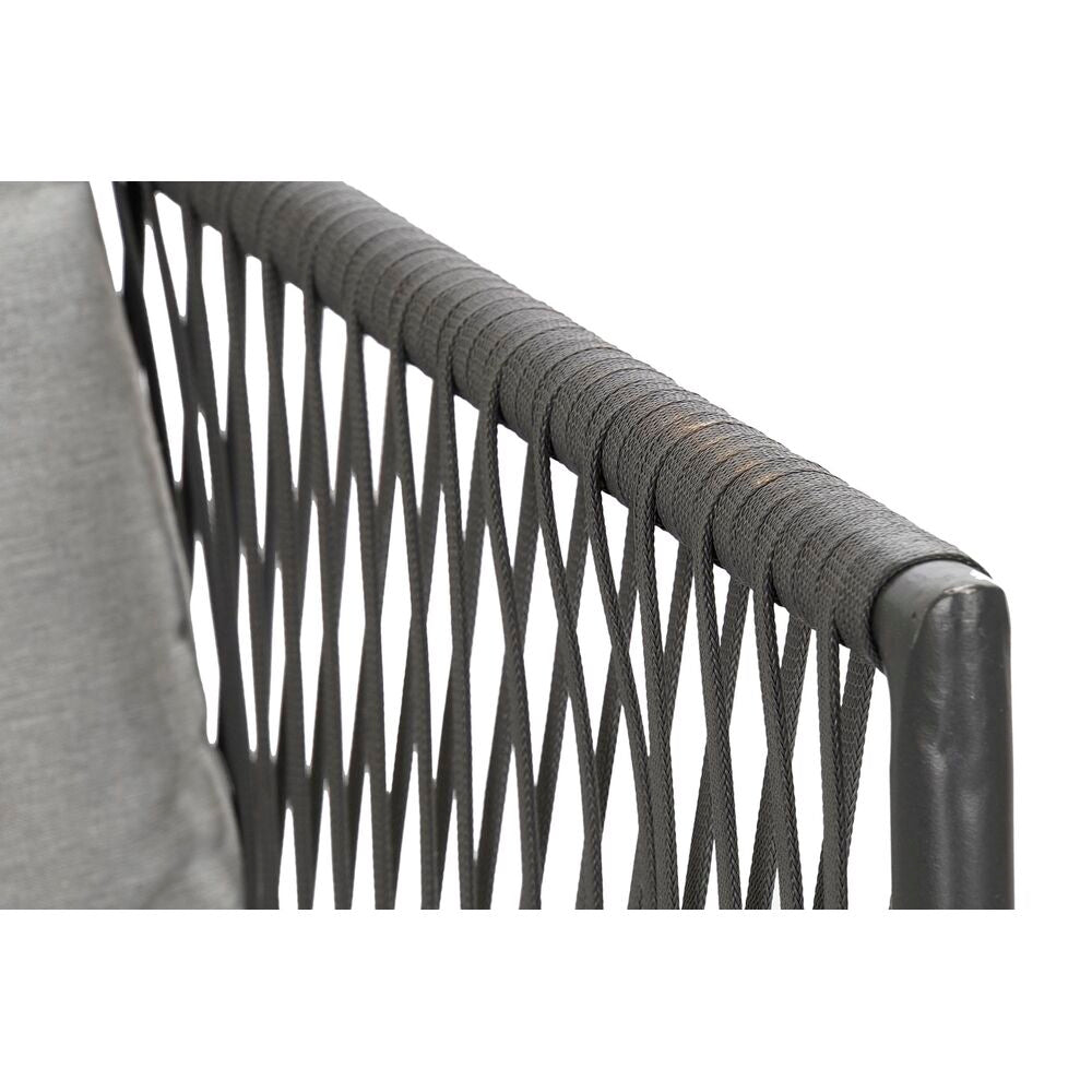 Hagesofa DKD Home Decor Svart Polyester Tau Aluminium (192 x 163 x 86 cm)