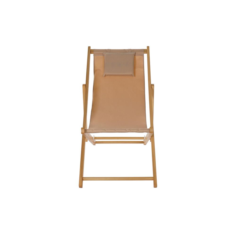 Aurinkotuoli DKD Home Decor Brun Naturell Polyester MDF (57,5 x 113 x 77 cm)