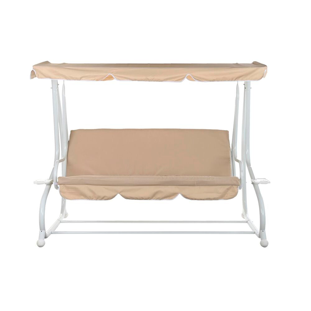 Benk DKD Home Decor Beige Huske Polyester Stål (210 x 120 x 164 cm)