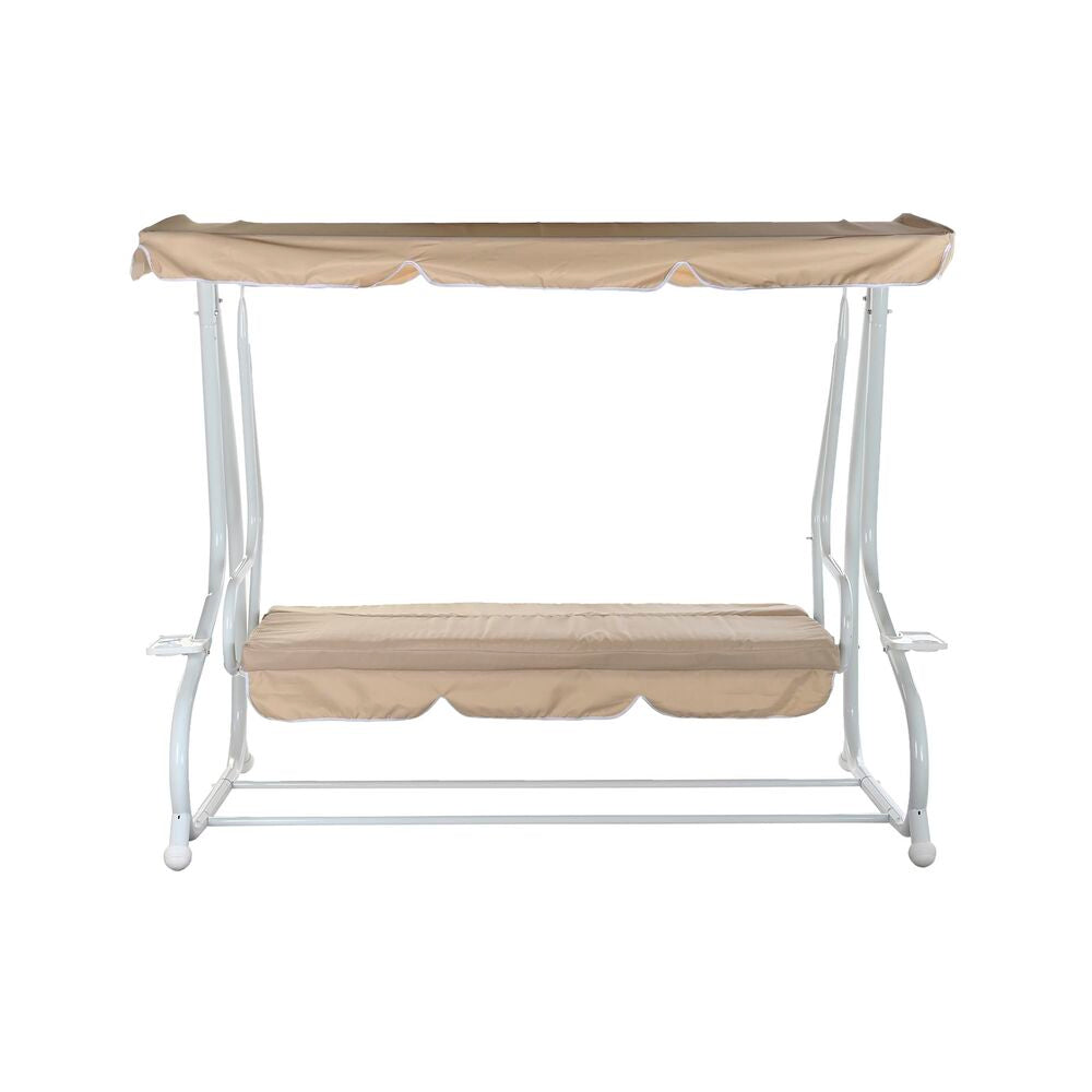 Benk DKD Home Decor Beige Huske Polyester Stål (210 x 120 x 164 cm)