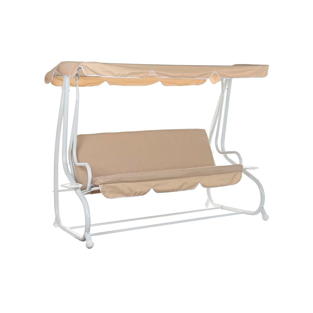 Benk DKD Home Decor Beige Huske Polyester Stål (210 x 120 x 164 cm)