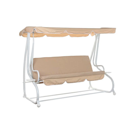 Benk DKD Home Decor Beige Huske Polyester Stål (210 x 120 x 164 cm)