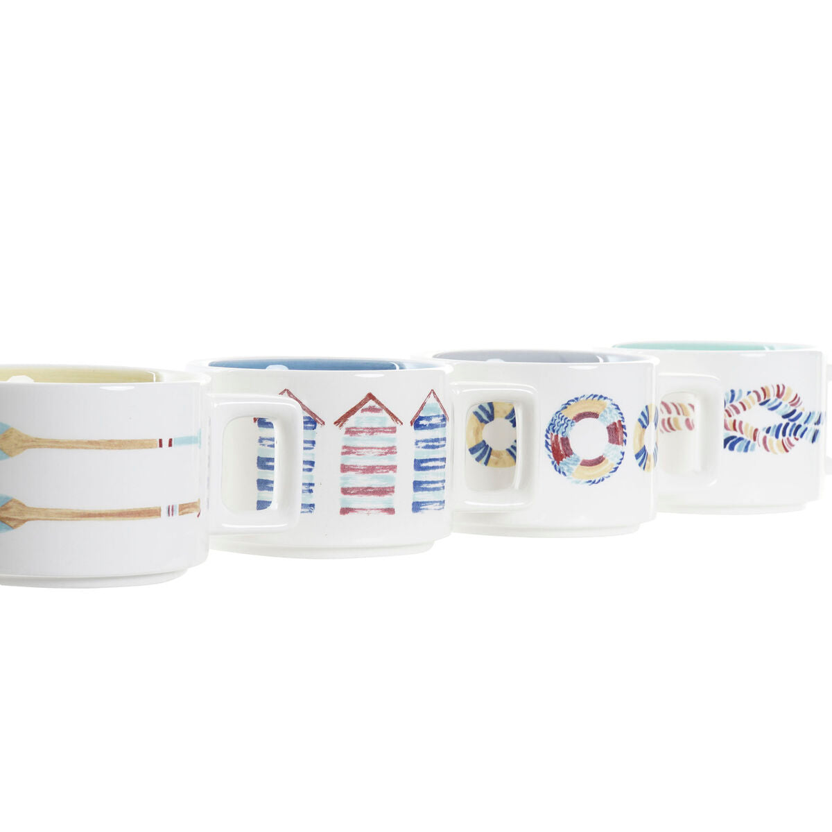 Delers Kaffekoppsett DKD Home Decor Flerfarget Dolomite (260 ml)