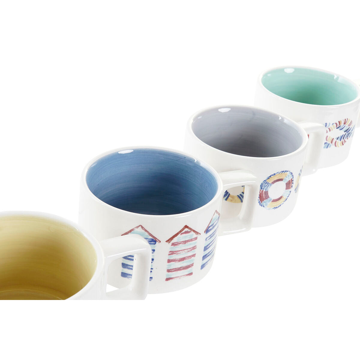 Delers Kaffekoppsett DKD Home Decor Flerfarget Dolomite (260 ml)