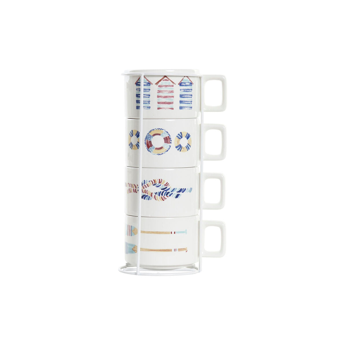 Delers Kaffekoppsett DKD Home Decor Flerfarget Dolomite (260 ml)
