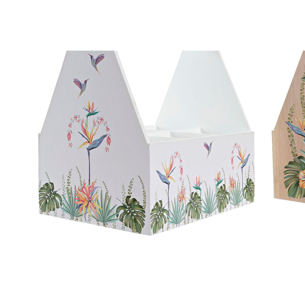 Flaskestativ DKD Home Decor MDF Flerfarget (24 x 16,5 x 25 cm) (2 enheter)
