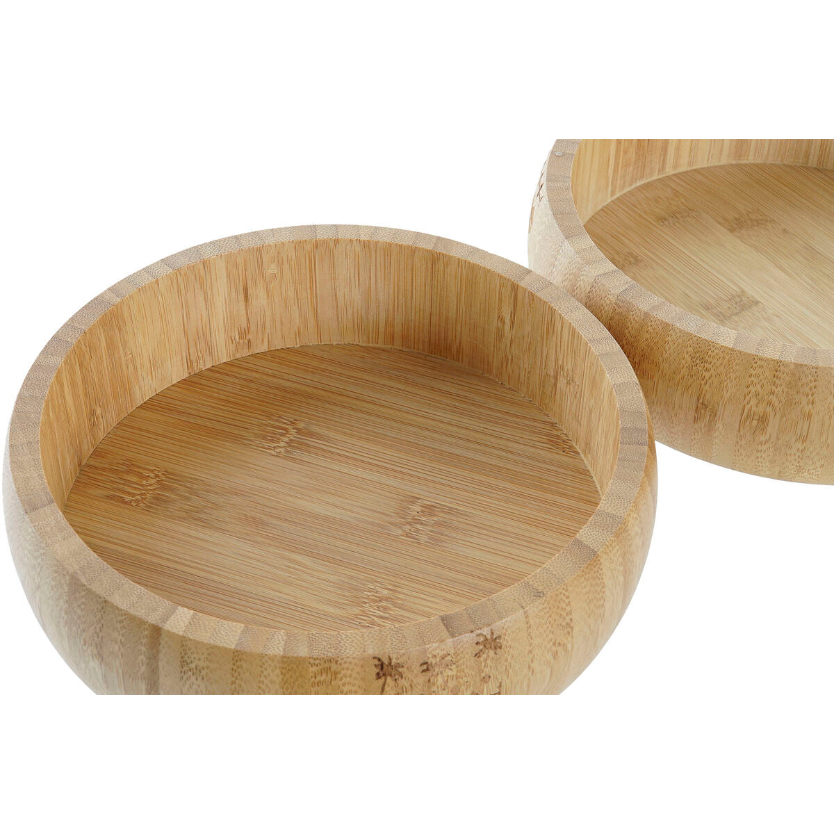 Salatbolle DKD Home Decor Naturell Bambus (20 x 20 x 5 cm) (2 enheter)
