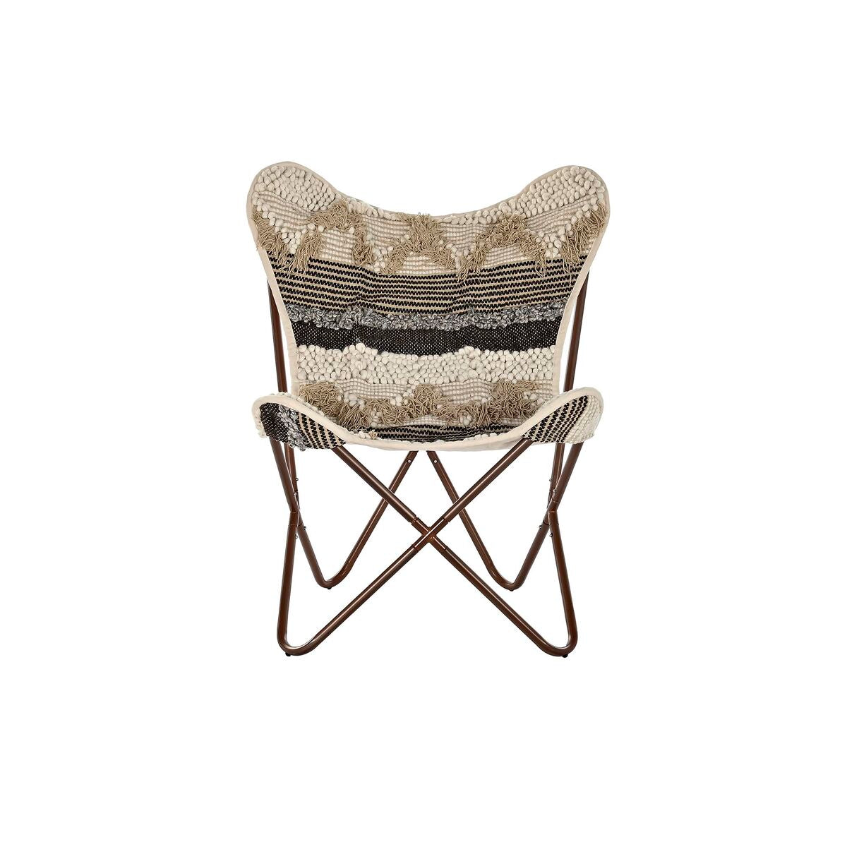Puutarhatuoli DKD Home Decor Svart Brun Bomull Jern (74 x 65 x 90 cm)