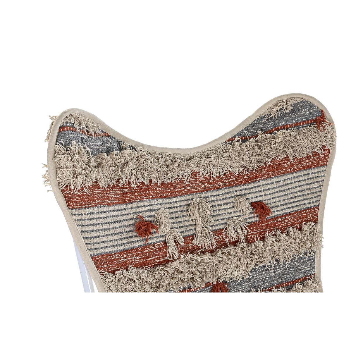 Puutarhatuoli DKD Home Decor Oransje Bomull Hvit Jern (74 x 65 x 90 cm)