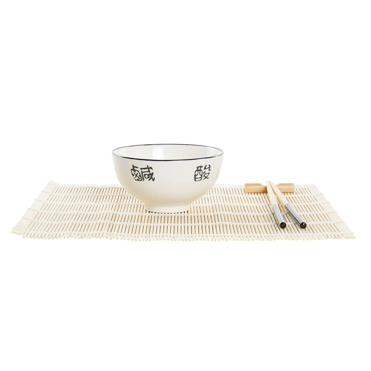 Sushisett DKD Home Decor Hvit Bambus Steintøy (14,5 x 14,5 x 31 cm)