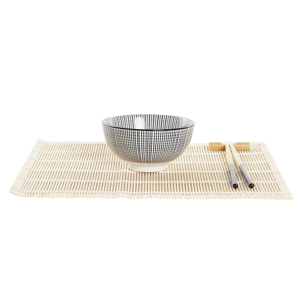 Sushisett DKD Home Decor Svart Bambus Steintøy (14,5 x 14,5 x 31 cm)