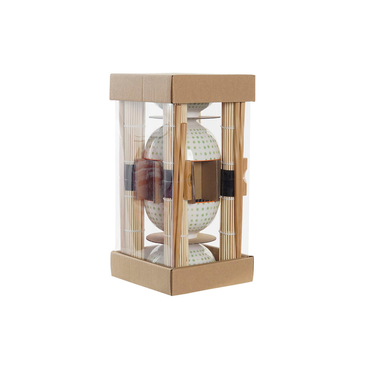 Sushisett DKD Home Decor Blå Hvit Bambus Steintøy (14,5 x 14,5 x 31 cm)