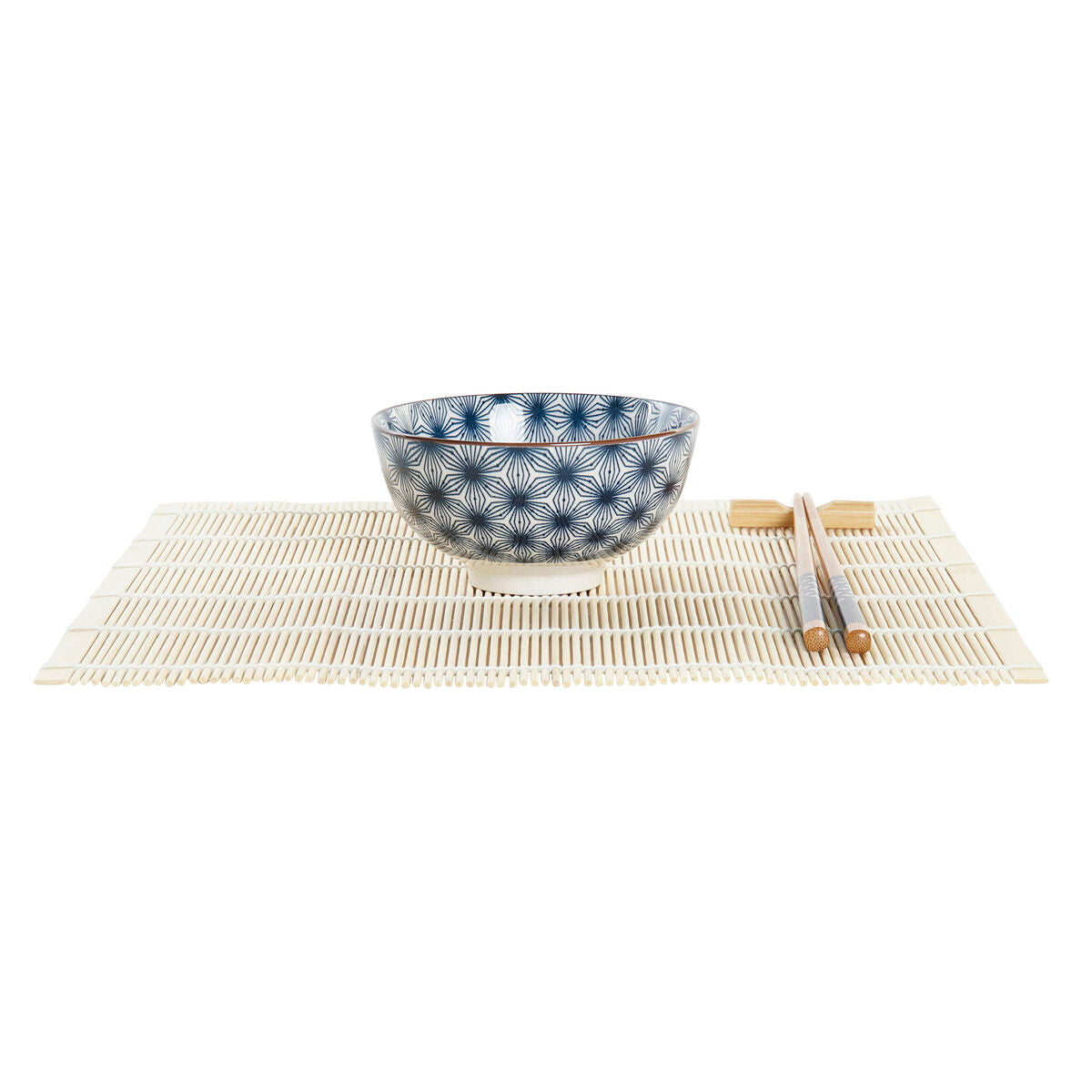 Sushisett DKD Home Decor Blå Bambus Steintøy (14,5 x 14,5 x 31 cm)