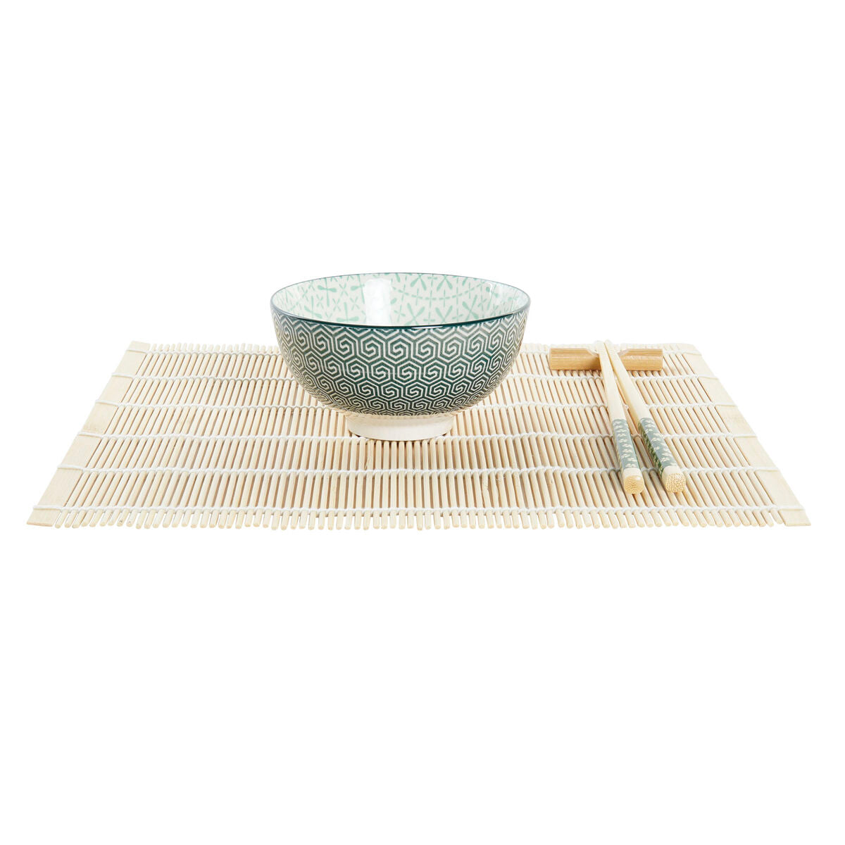 Sushisett DKD Home Decor Grønn Bambus Steintøy (14,5 x 14,5 x 31 cm)