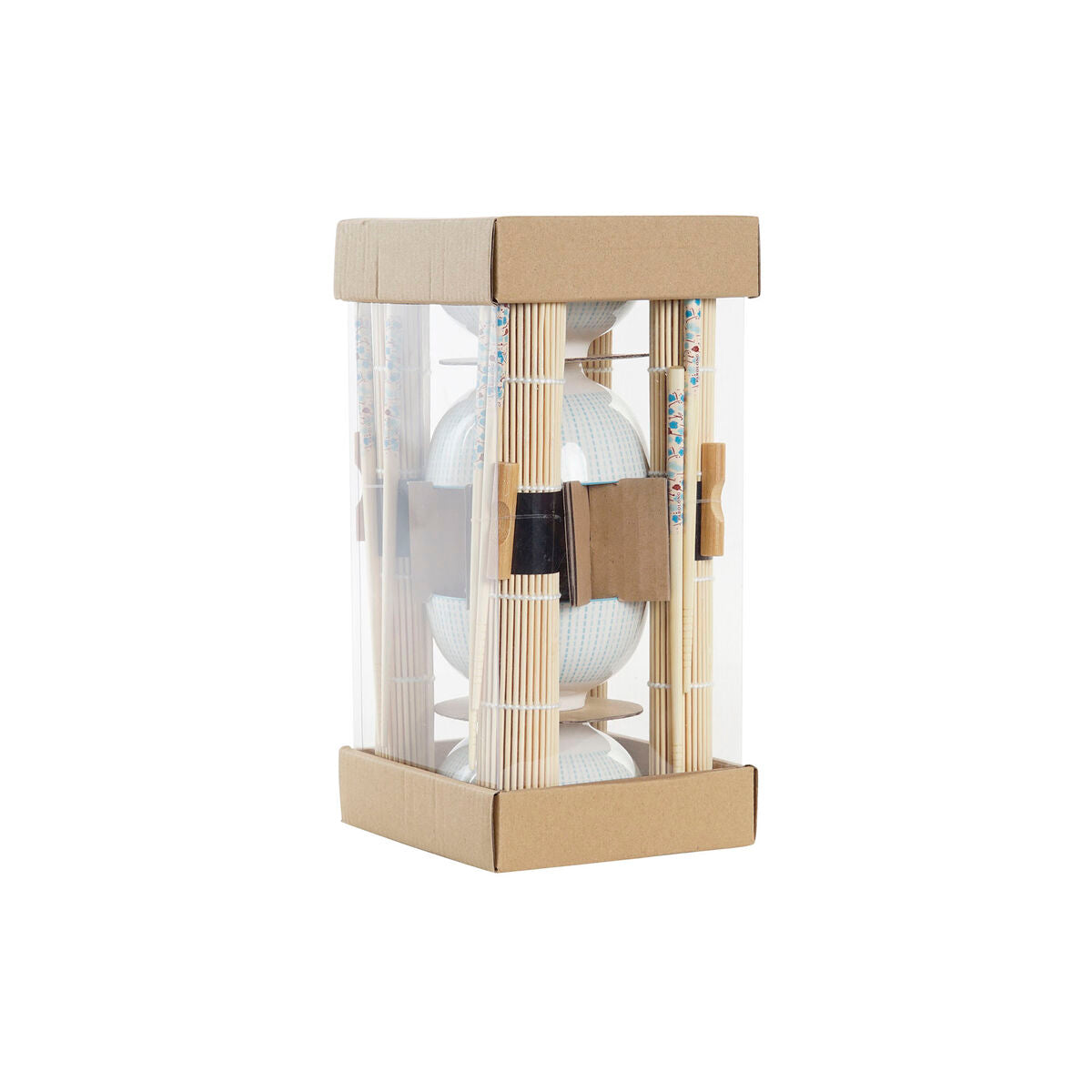 Sushisett DKD Home Decor Blå Hvit Bambus Steintøy (14,5 x 14,5 x 31 cm)